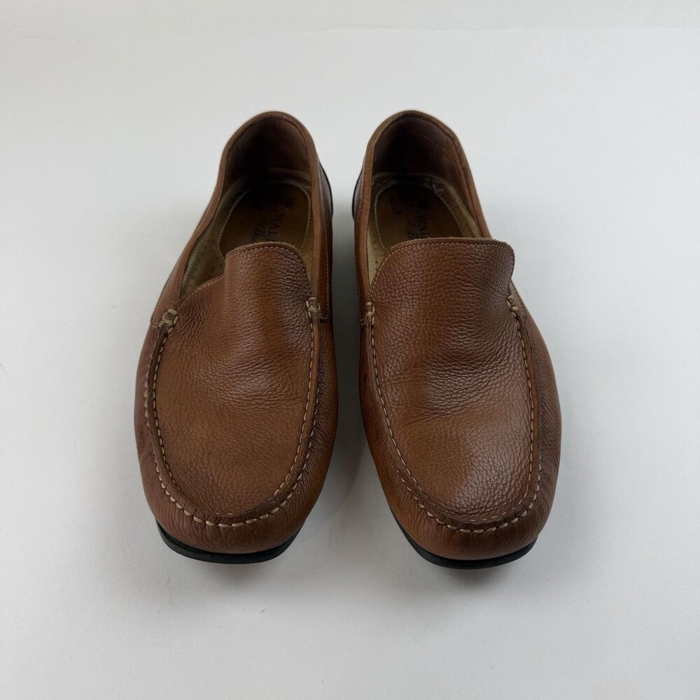 Wallin & Bros Driving Loafers Mens 11.5 M Brown Pebbled Leather Slip On Shoes